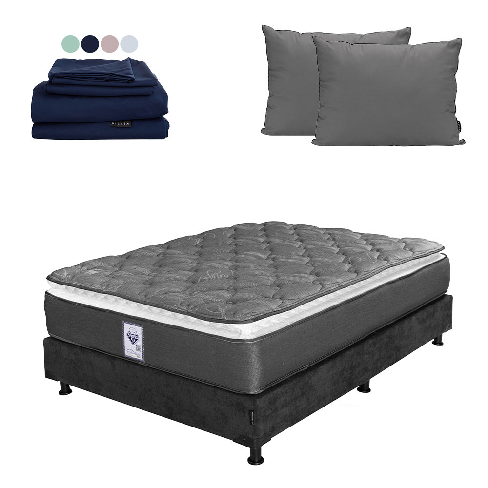 Colchón Dicasa Aries con Box con Ropa de Cama