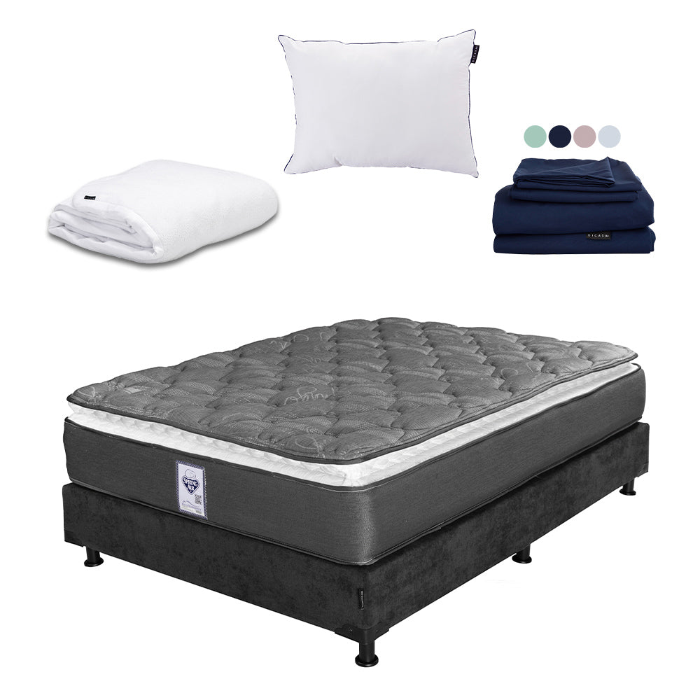 Colchón Dicasa Aries con Box con Ropa de Cama
