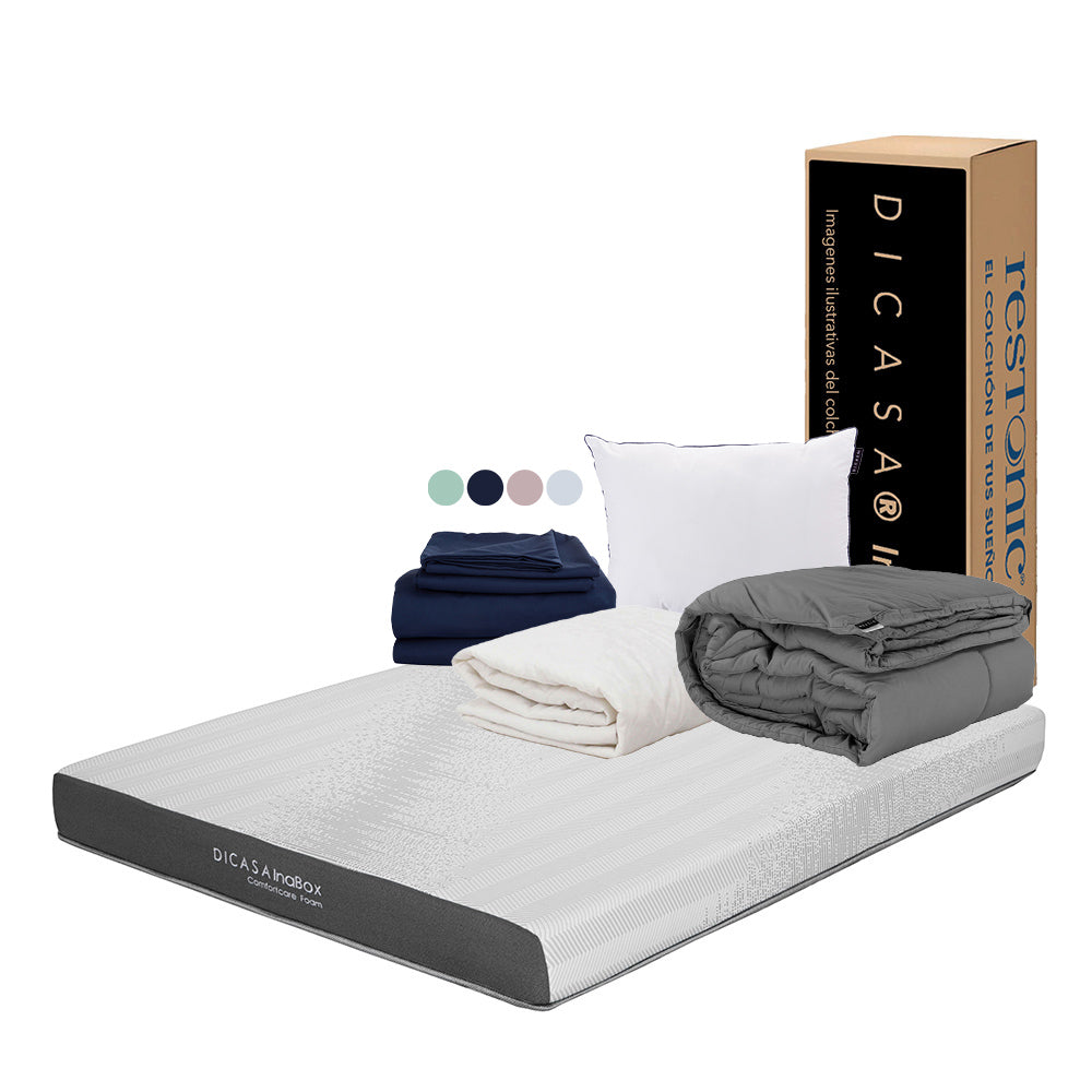 Colchón Dicasa InaBox con Ropa de Cama