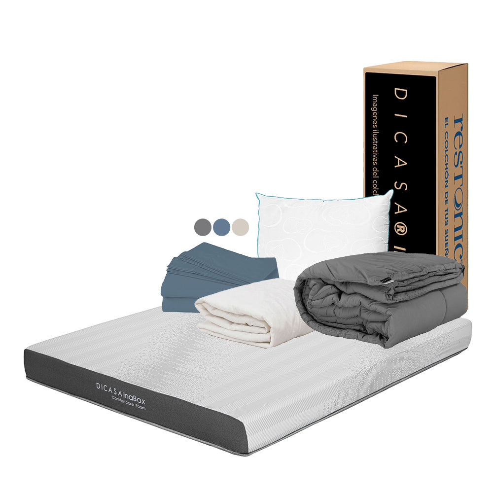 Colchón Dicasa InaBox con Ropa de Cama