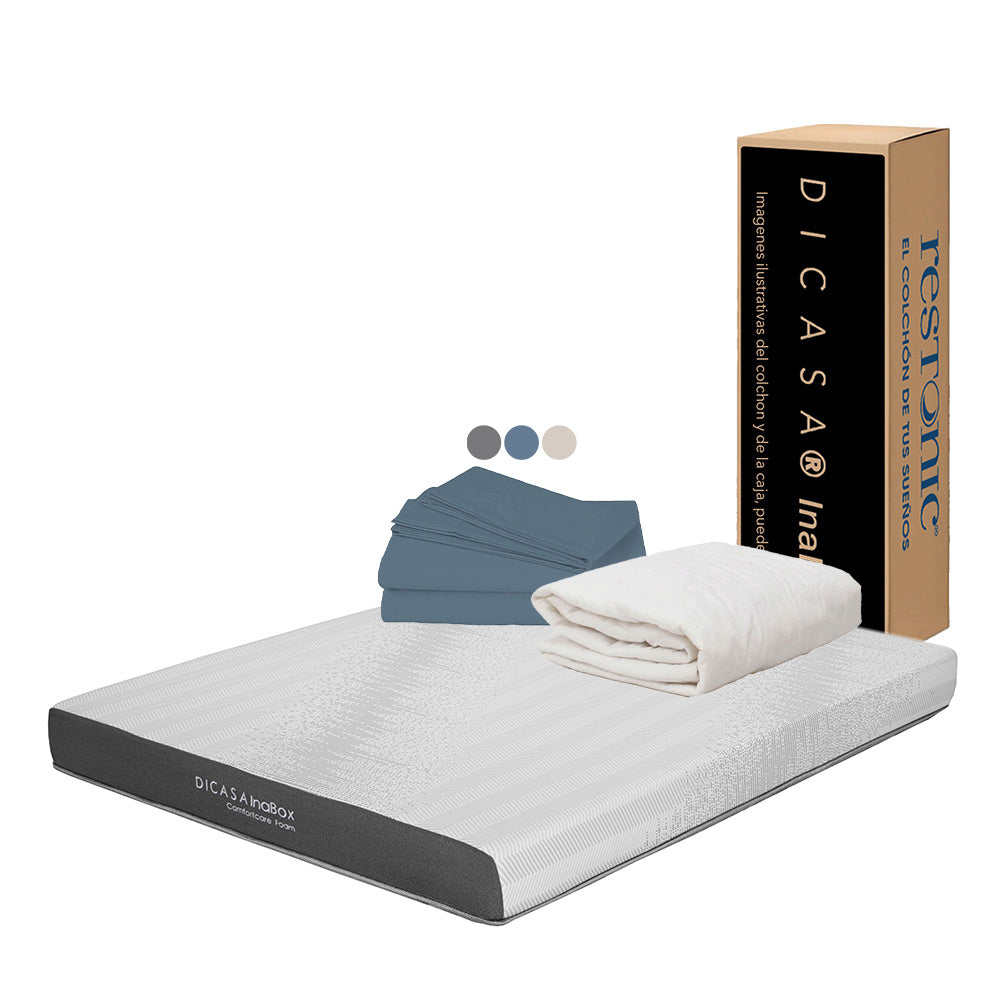 Colchón Dicasa InaBox con Ropa de Cama
