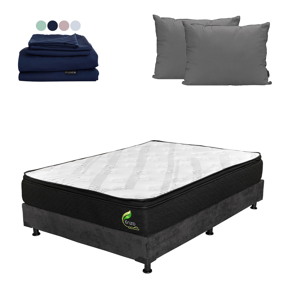 Colchón Dicasa Enzo con Box con Ropa de Cama