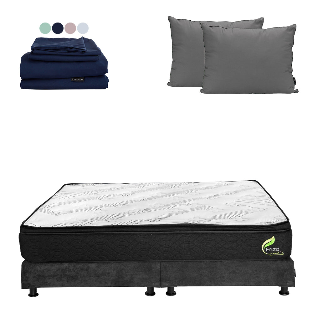 Colchón Dicasa Enzo con Box con Ropa de Cama