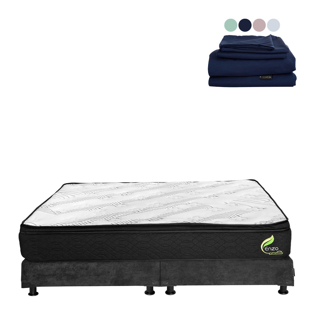 Colchón Dicasa Enzo con Box con Ropa de Cama