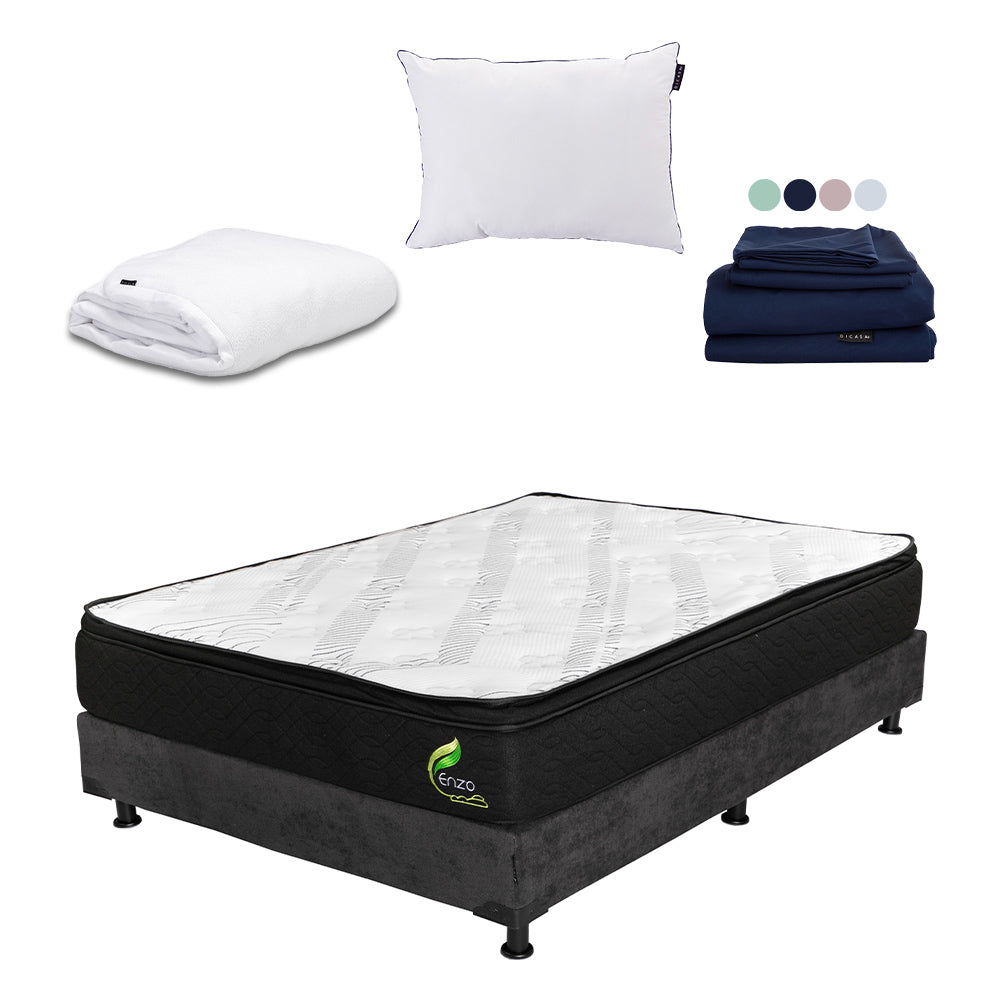Colchón Dicasa Enzo con Box con Ropa de Cama
