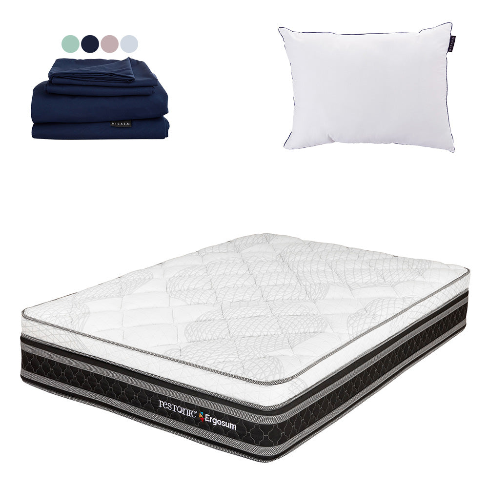 Colchón Restonic Ergosum Con Ropa de Cama