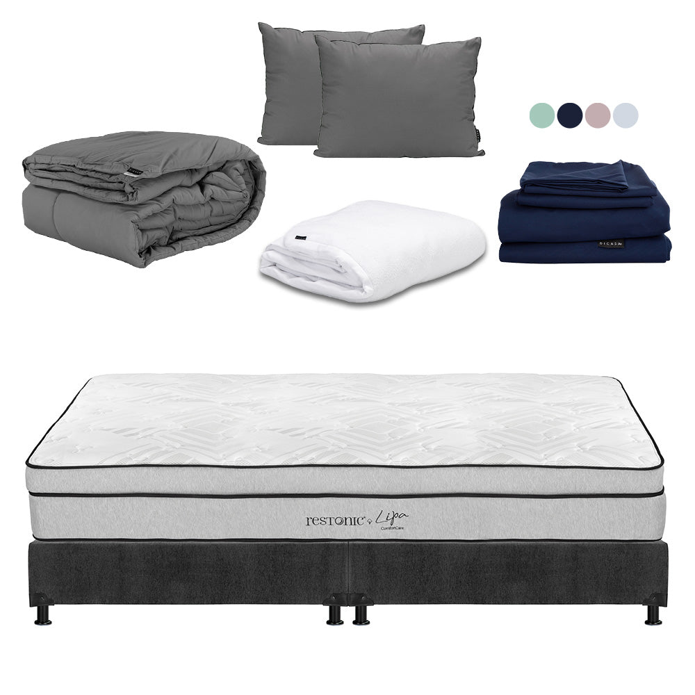 Colchón Restonic Lipa con Box con Ropa de Cama