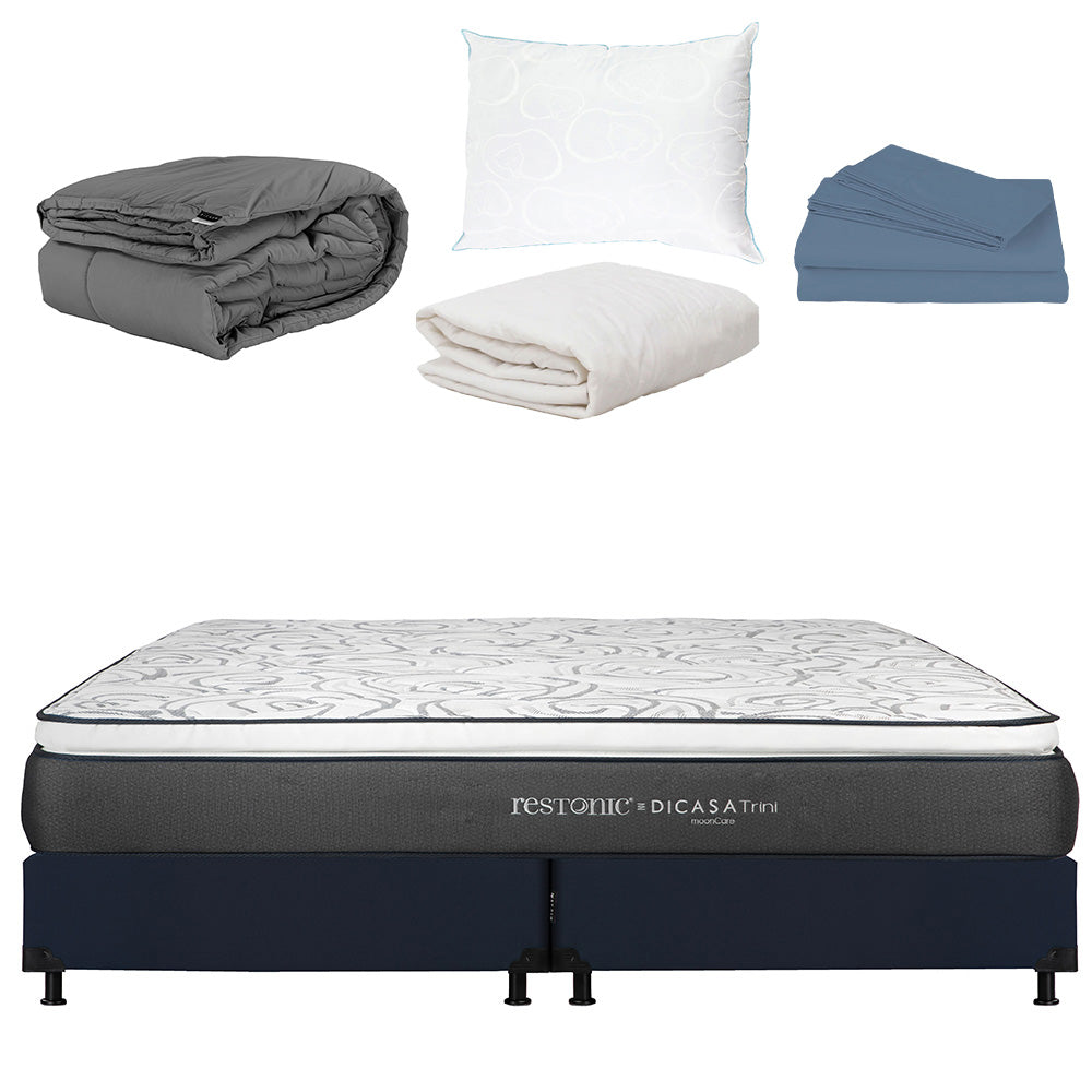 Colchón Dicasa Trini con Box con Ropa de Cama