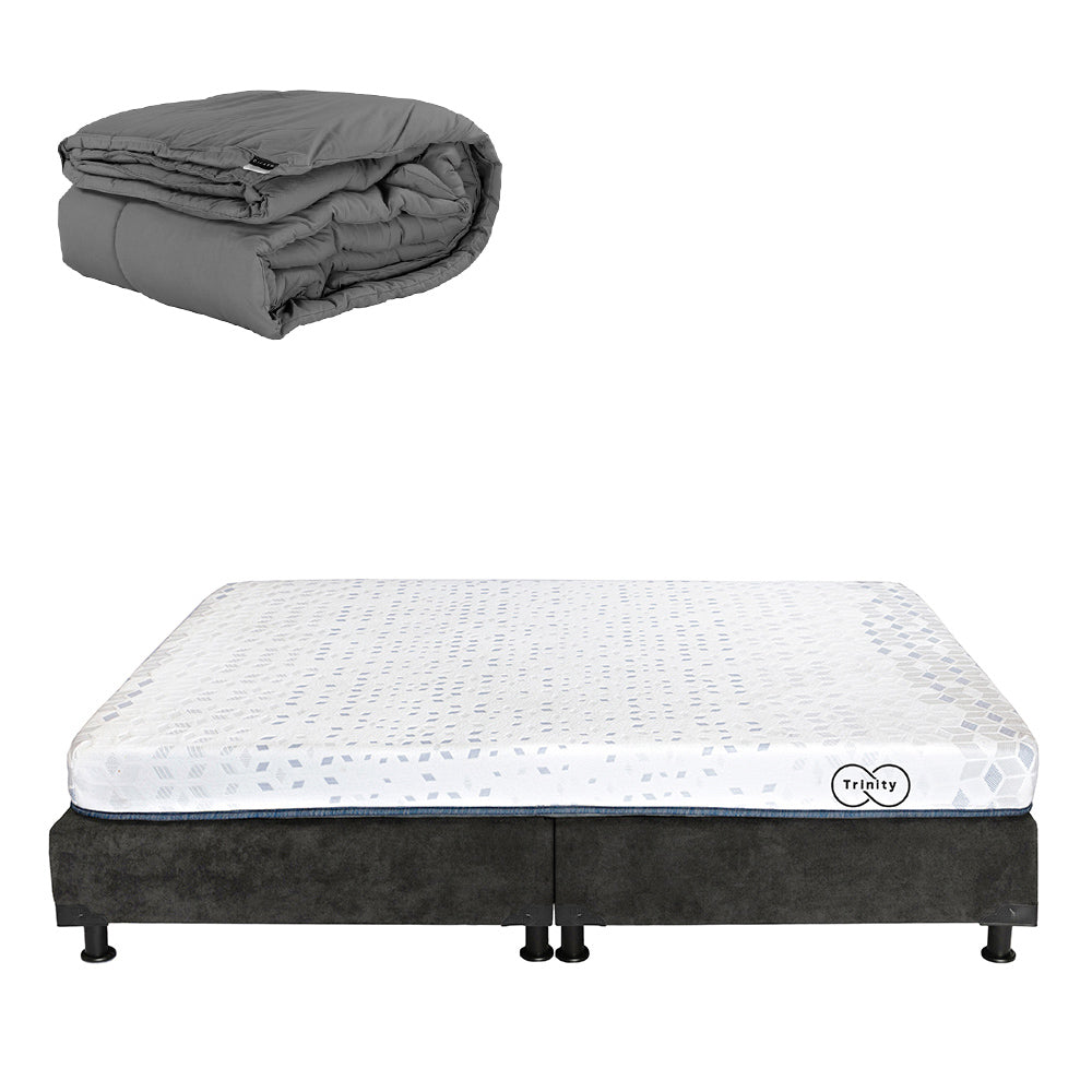 Colchón en Caja Trinity con Box con Ropa de Cama