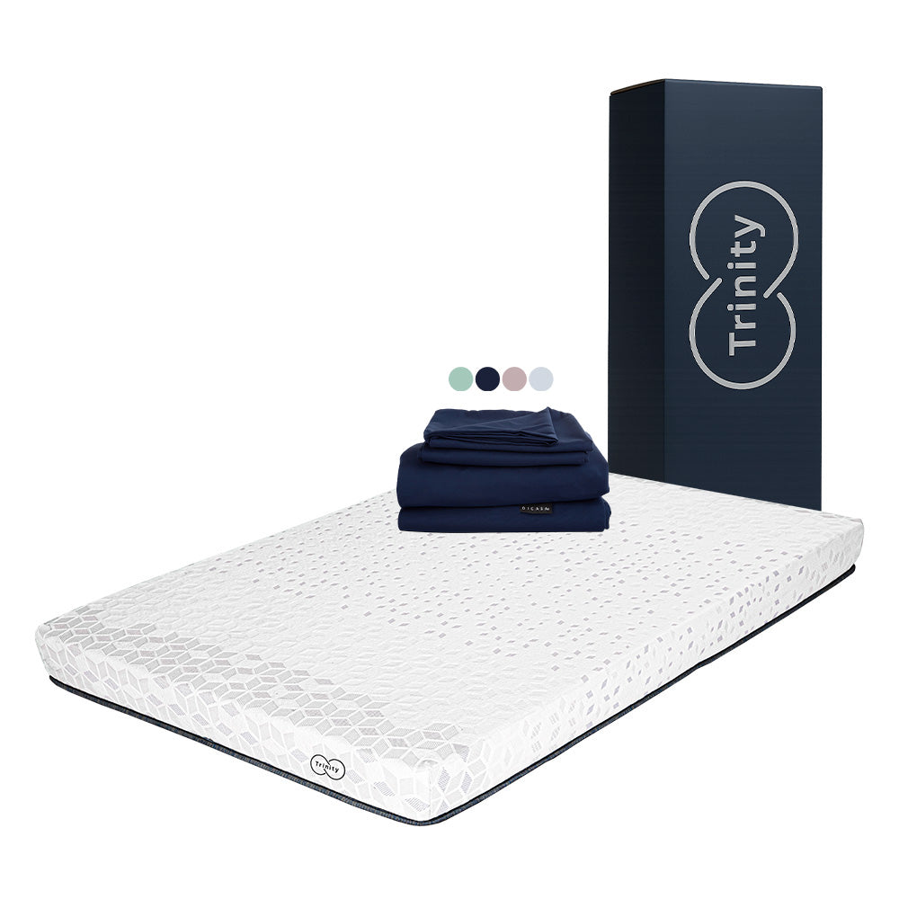 Colchon en Caja Trinity con Ropa de Cama