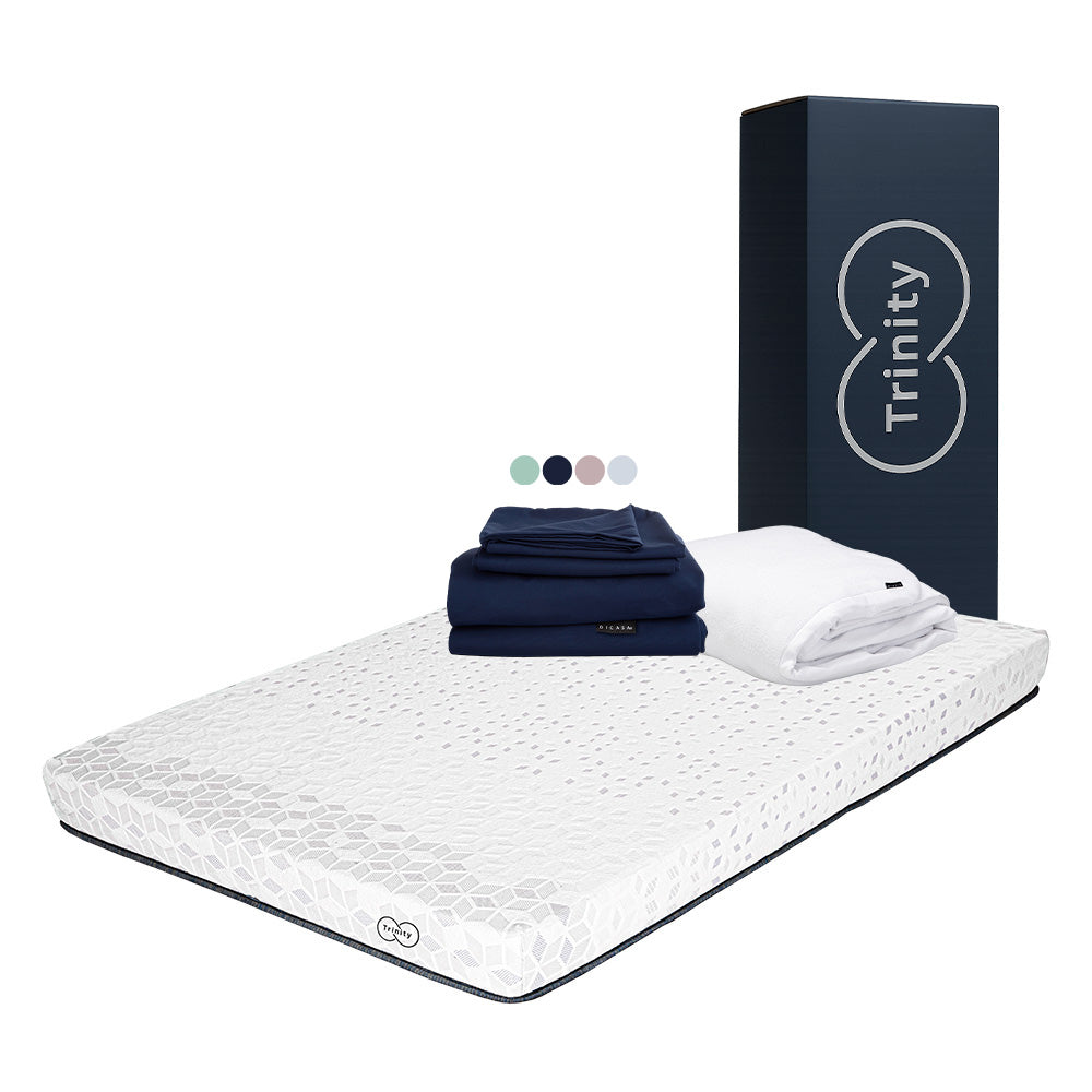 Colchon en Caja Trinity con Ropa de Cama