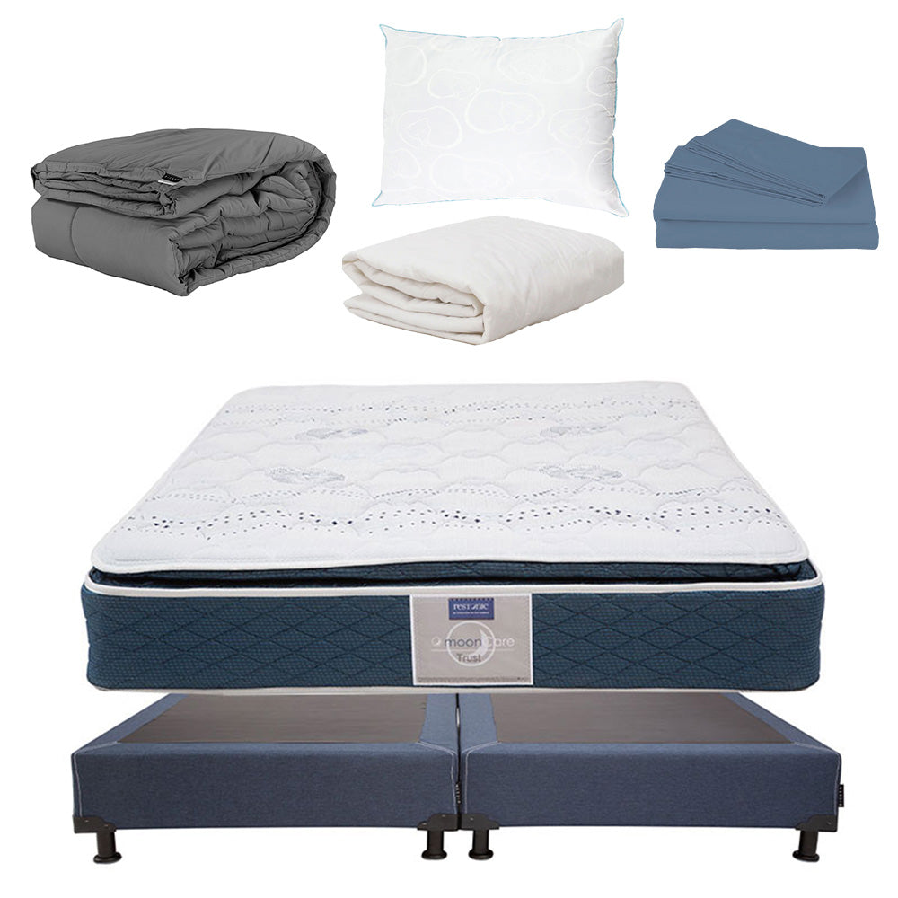 Colchón Restonic Trust con Box con Ropa de Cama