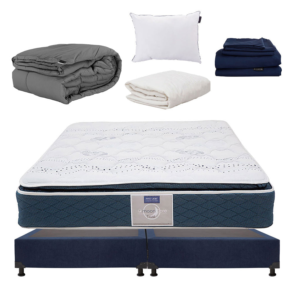 Colchón Restonic Trust con Box con Ropa de Cama