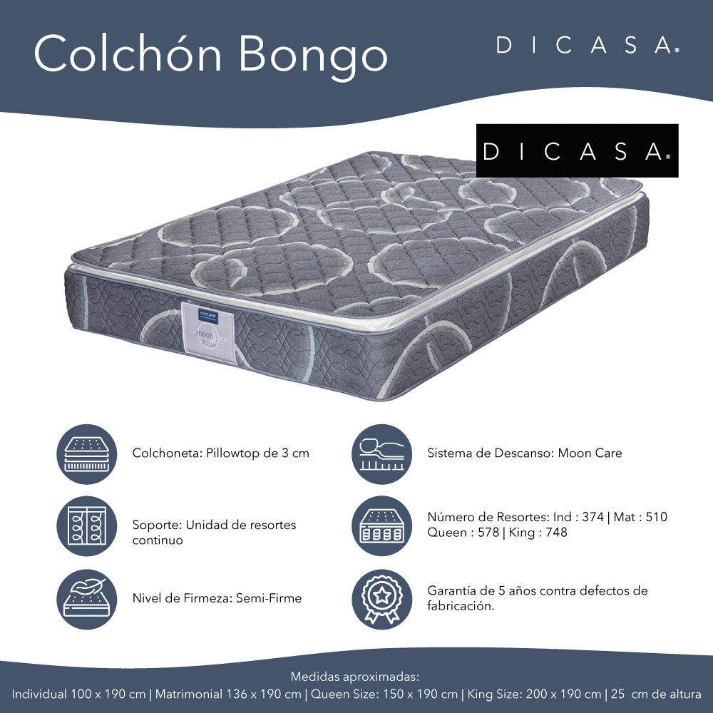 Colchón Dicasa Bongo con Ropa de Cama