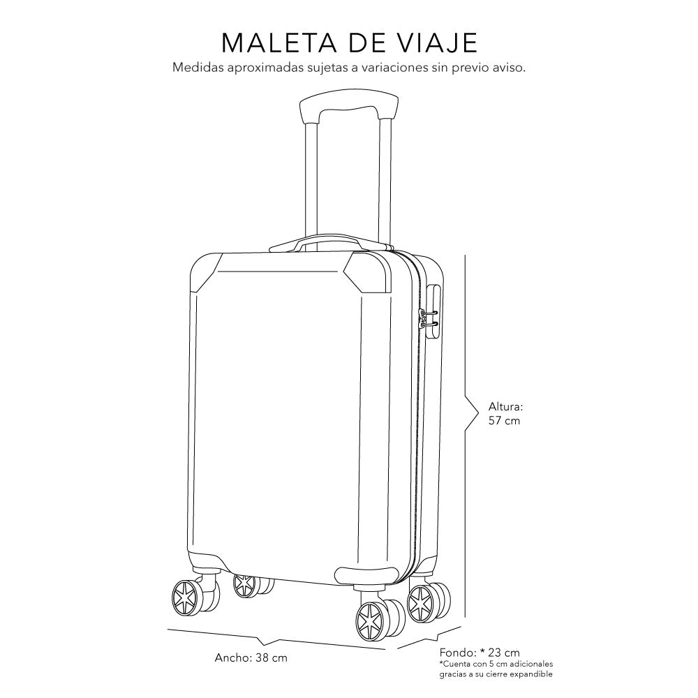Maleta de Mano Rígida Expandible 10Kg | Con Ruedas 360° y Forro Impermeable – Ideal para Viaje y Cabina