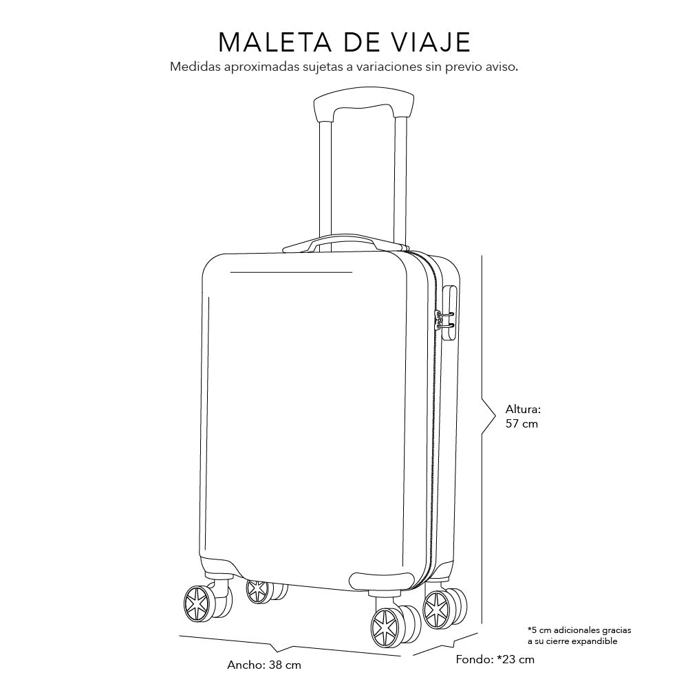 Maleta de Mano Rígida 6003 Expandible 10Kg | Con Ruedas 360° – Ideal para Viaje y Cabina