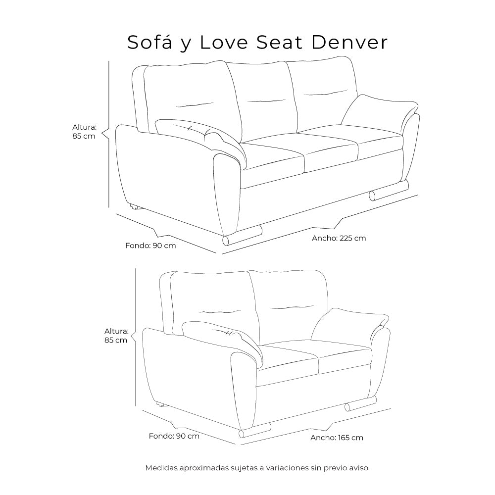 Sala Denver Con Sofá y Love Seat