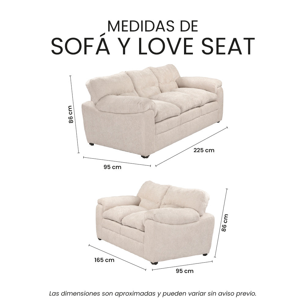 Sala Cosmo Con Sofá y Love Seat