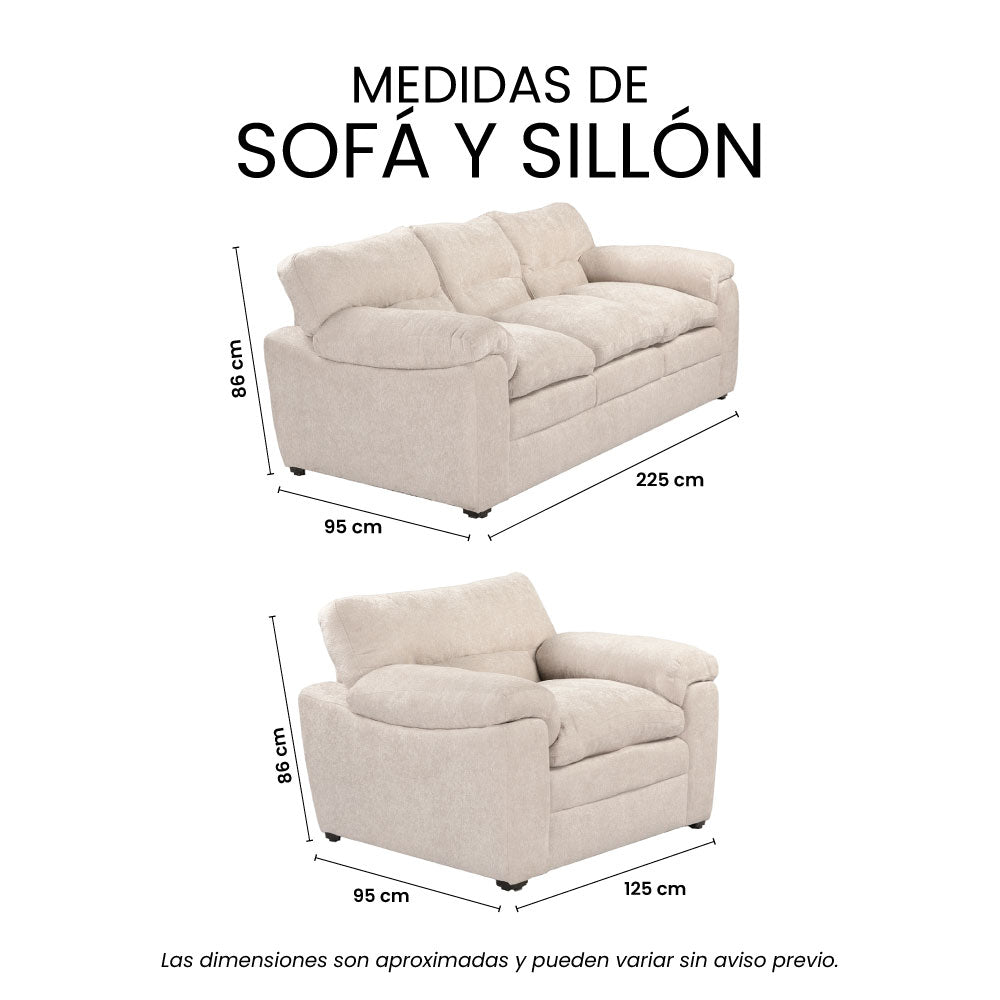 Sala Cosmo Con Sofá y Sillón