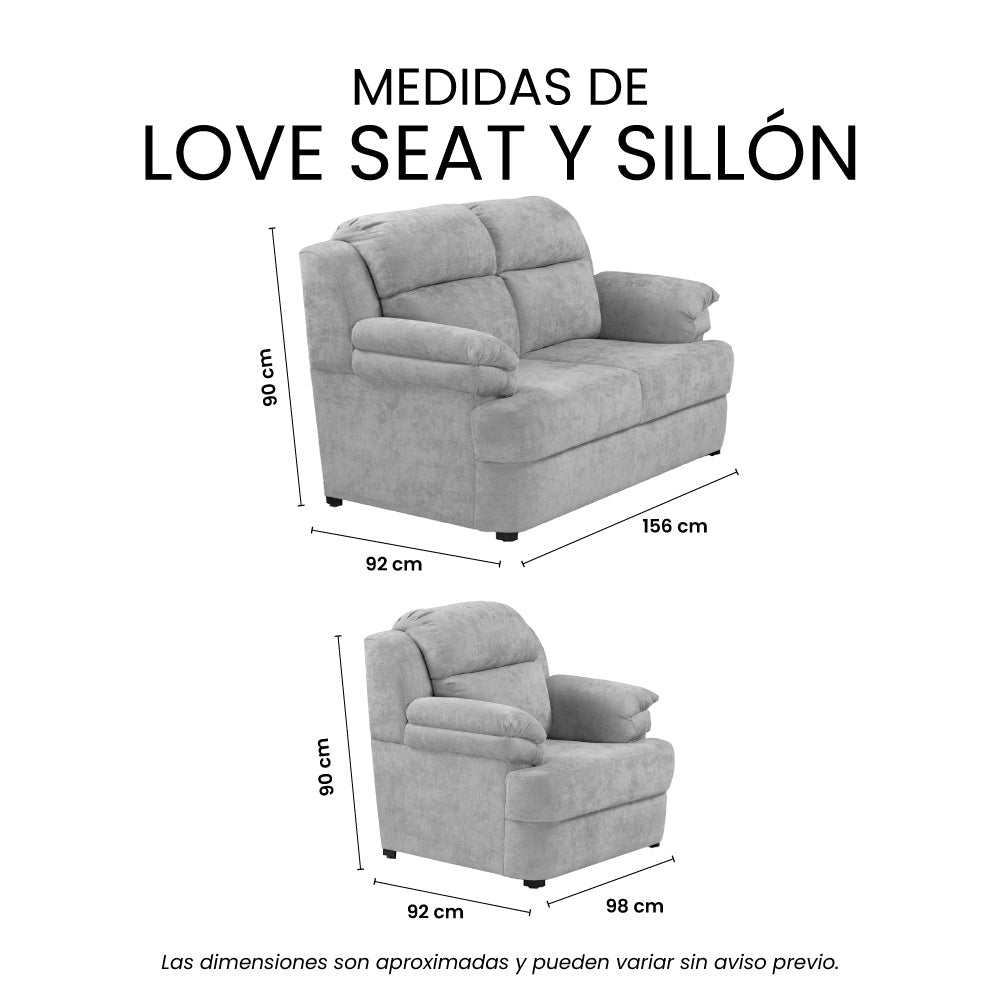 Sala Kendra Con Love Seat y Sillón