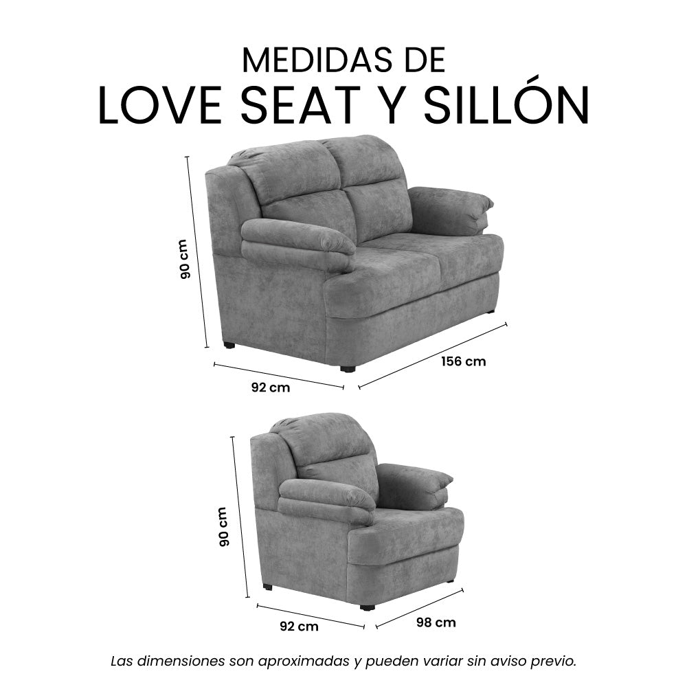 Sala Kendra Con Love Seat y Sillón
