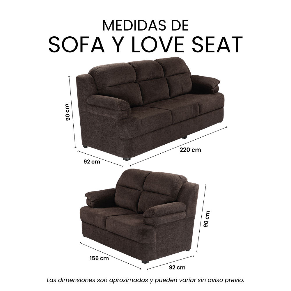 Sala Kendra Con Sofá y Love Seat