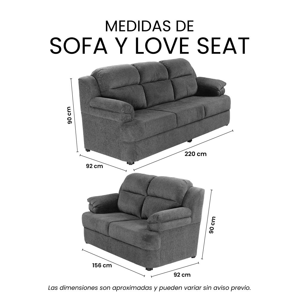 Sala Kendra Con Sofá y Love Seat