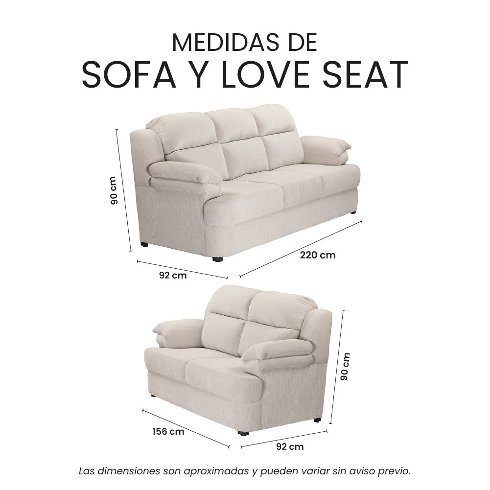Sala Kendra Con Sofá y Love Seat