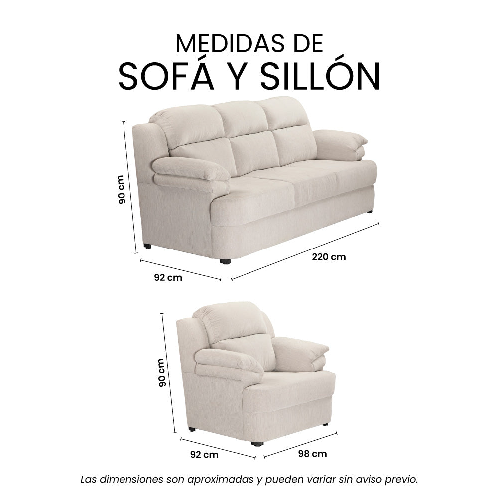 Sala Kendra Con Sofá y Sillón