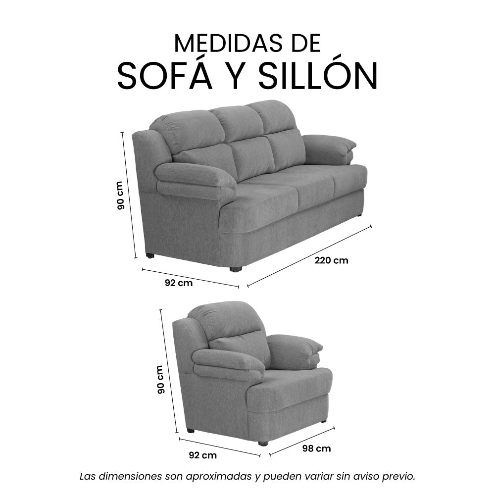 Sala Kendra Con Love Seat y Sillón