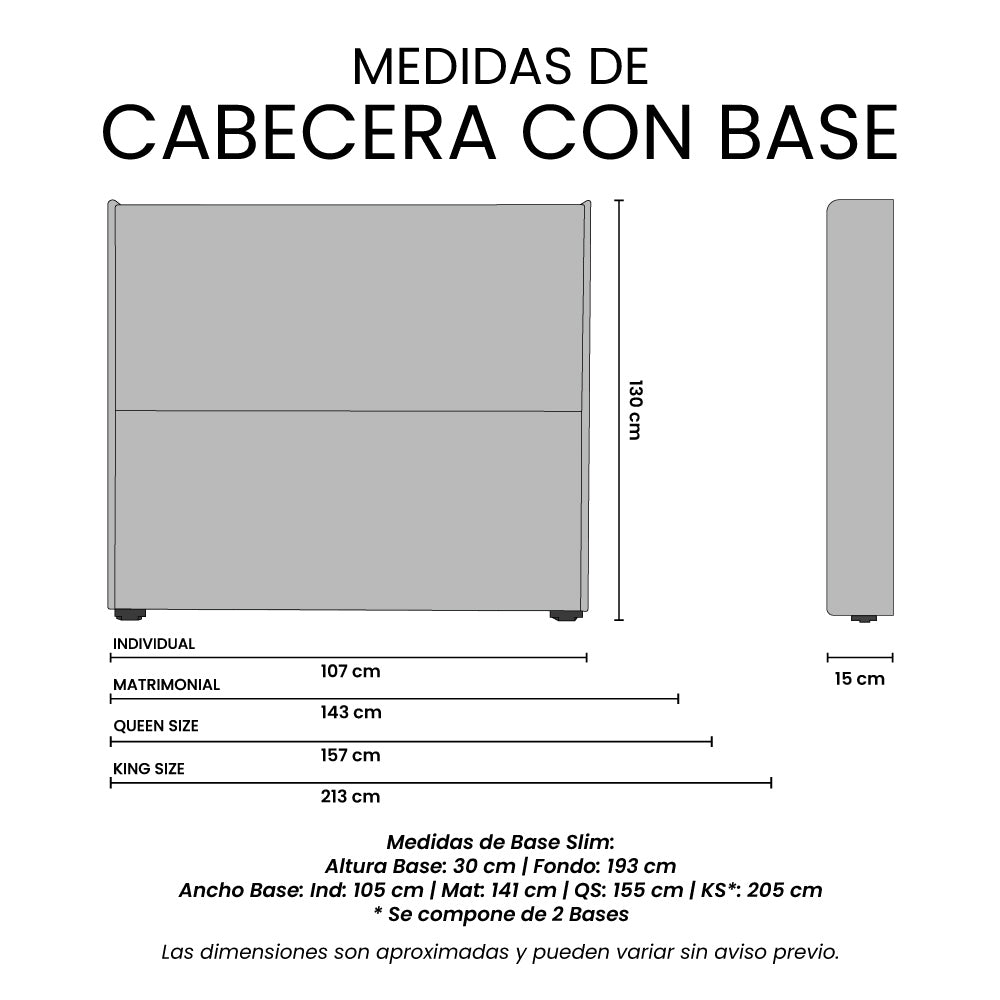Cabecera Wing con Base Slim
