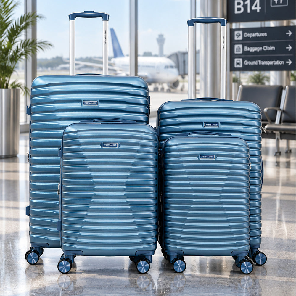 Set de 4 Maletas de Viaje Expandible Nomada | Con Ruedas 360° – Candado con combinación y mango ajustable