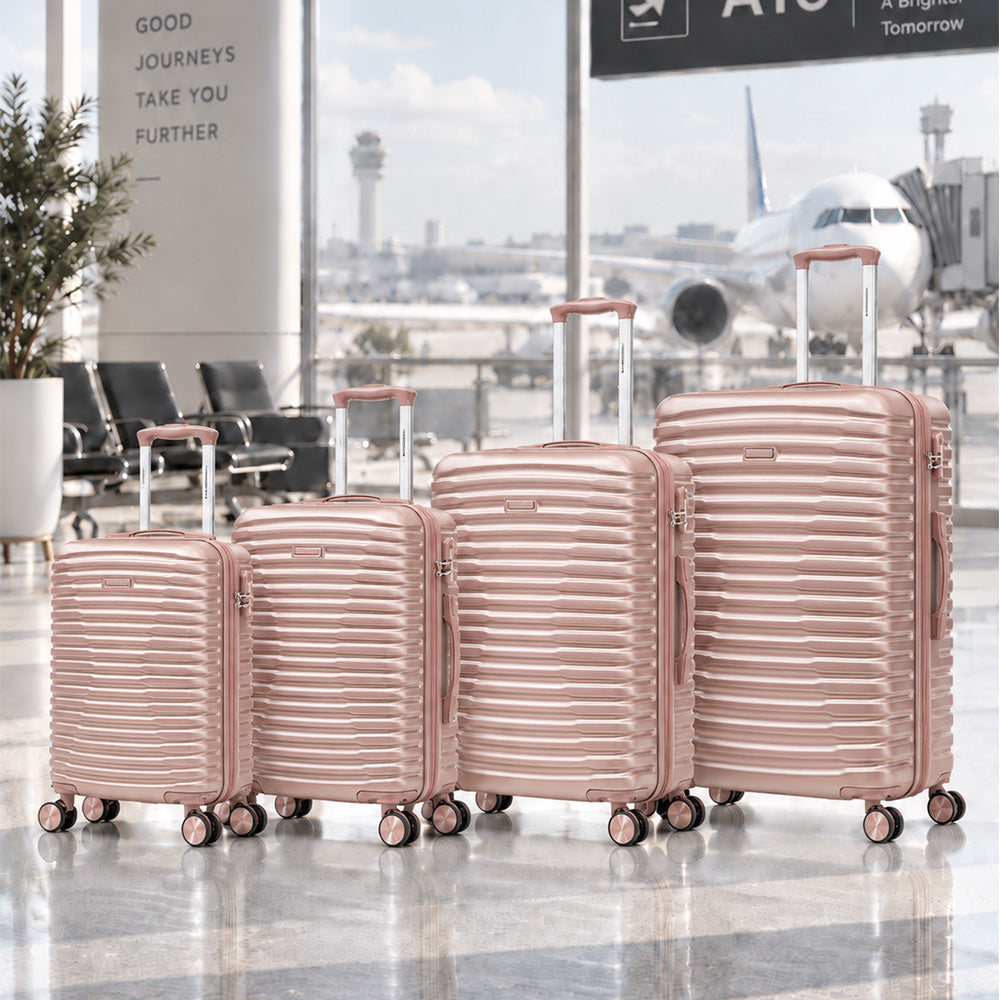 Set de 4 Maletas de Viaje Expandible Nomada | Con Ruedas 360° – Candado con combinación y mango ajustable