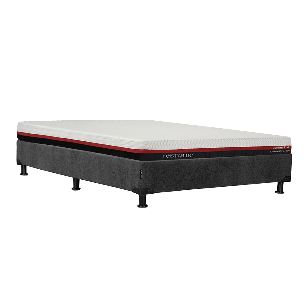 Colchón en caja Restonic Roll con Box Gris Carbón con Ropa de Cama