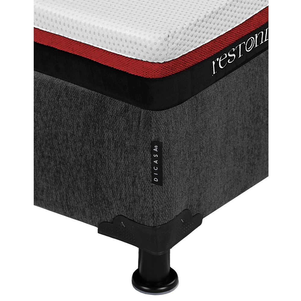 Colchón en caja Restonic Roll con Box Gris Carbón con Ropa de Cama